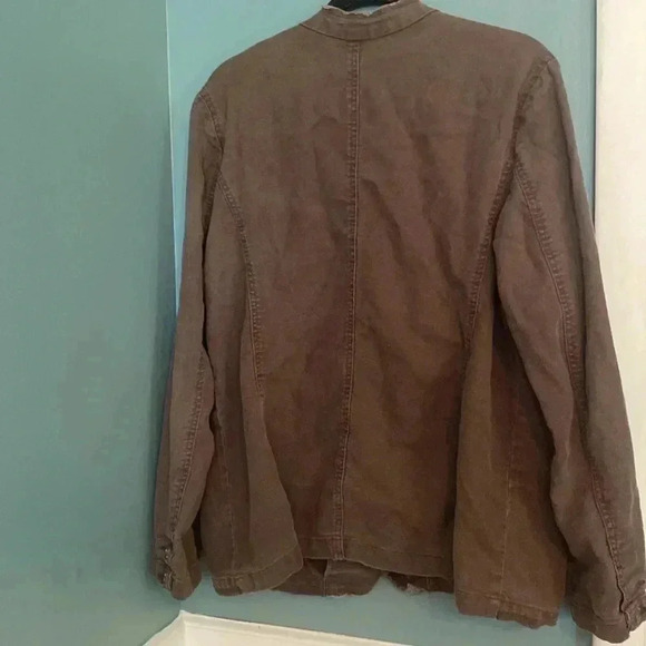 Old Navy XXL brown women linen/cotton brown jacket - button up - Picture 6 of 6